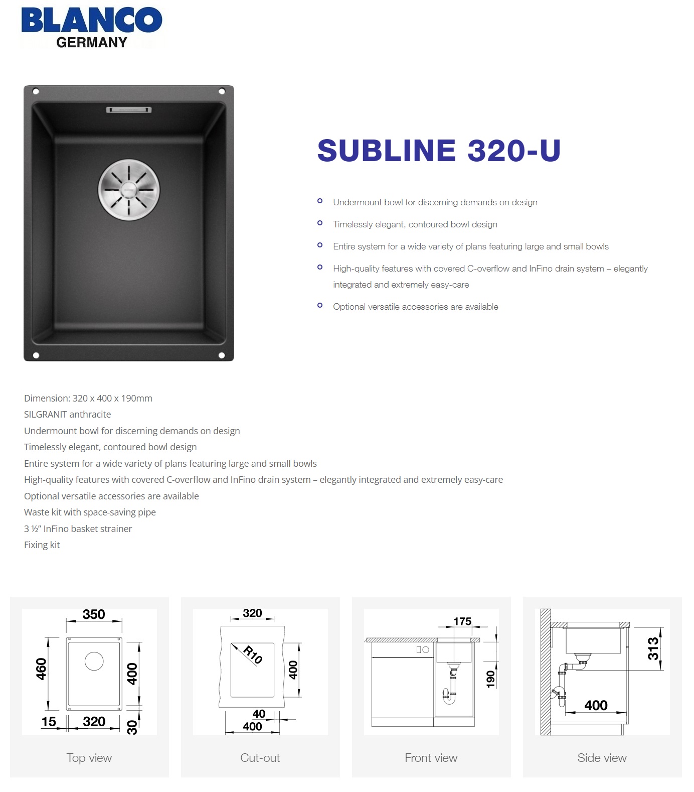 Blanco SubLine 320-U