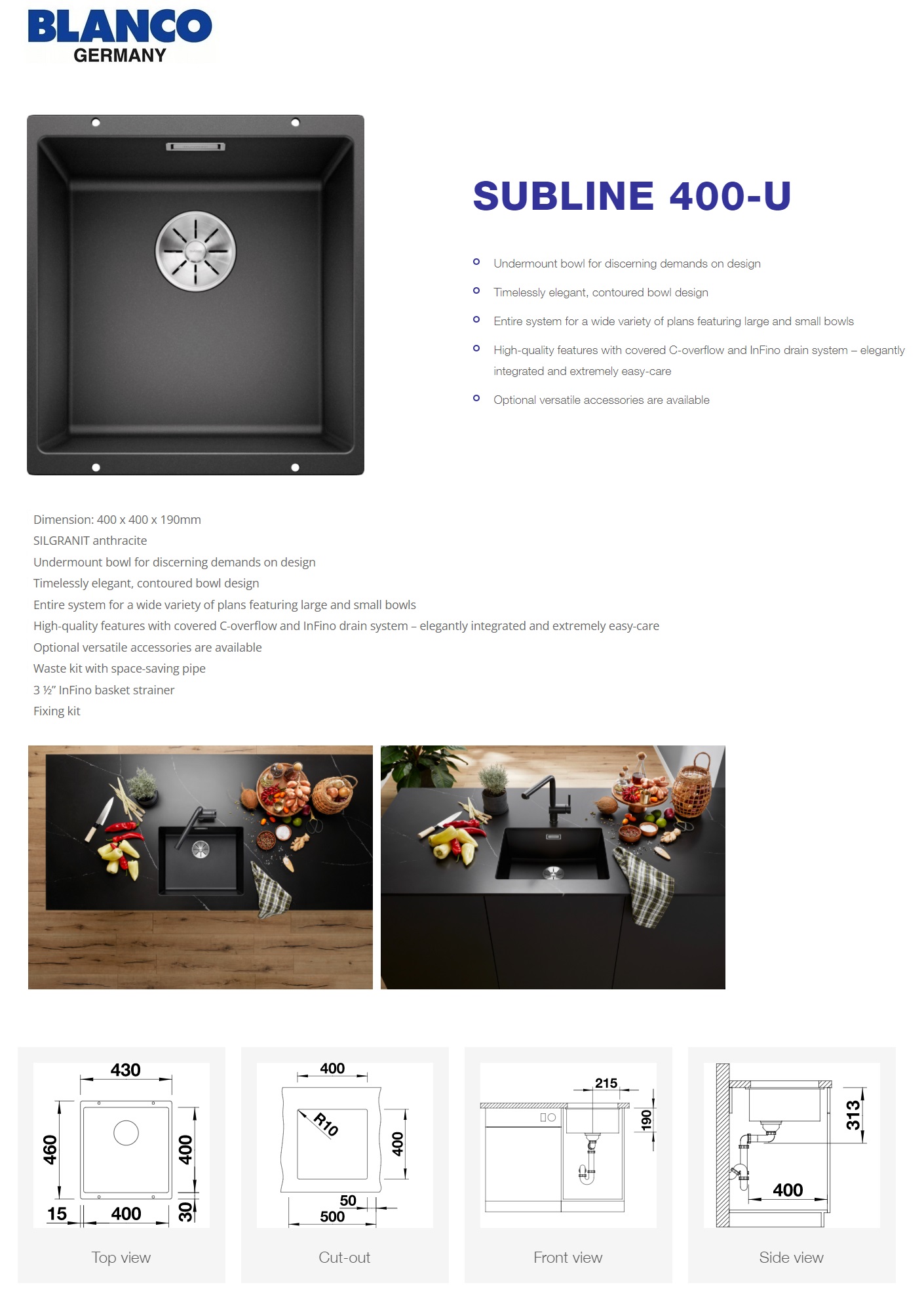 Blanco SubLine 400-U