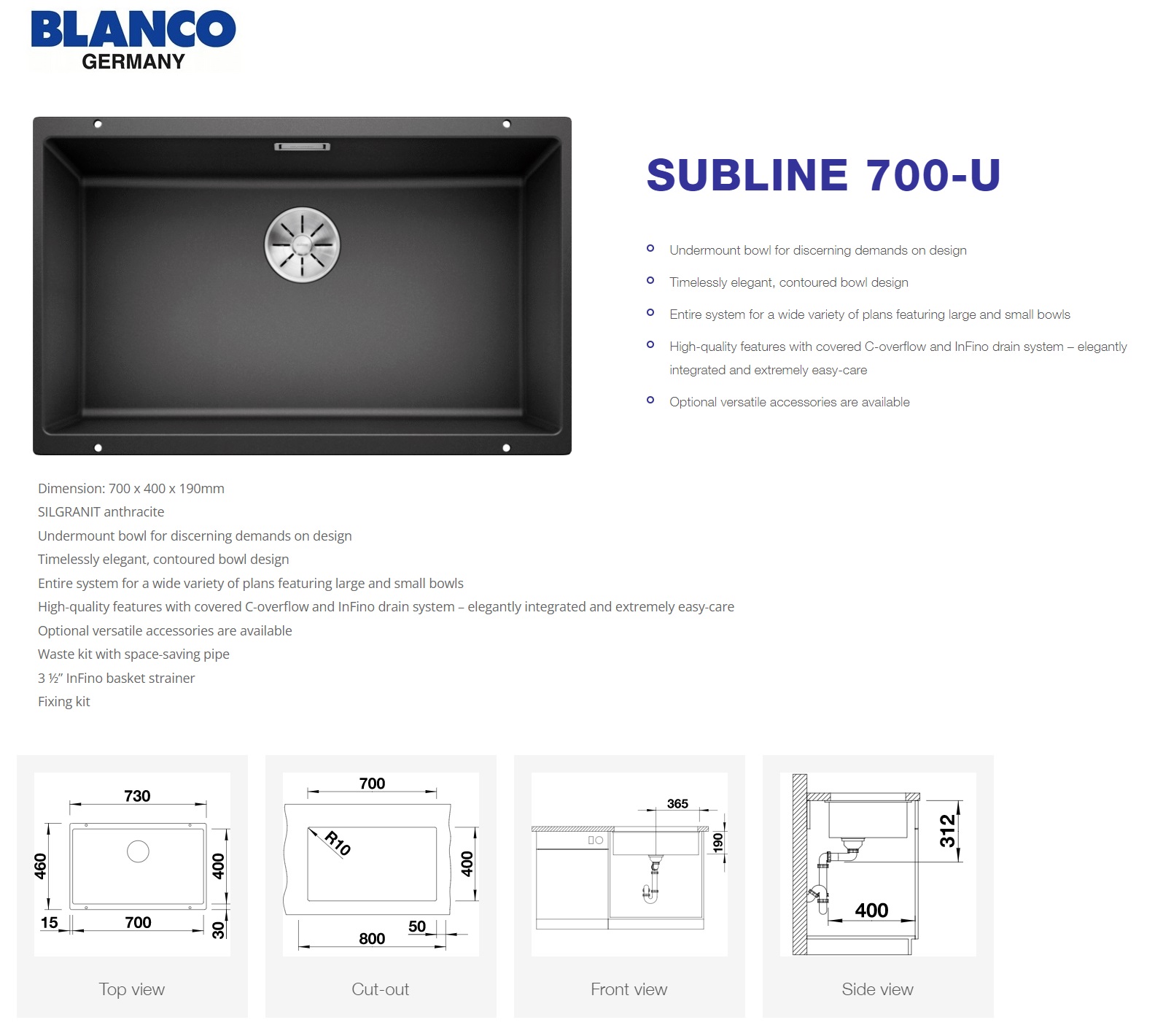 Blanco SubLine 700-U