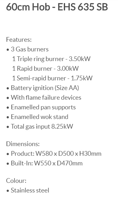 EHS 635D1 SB Spec