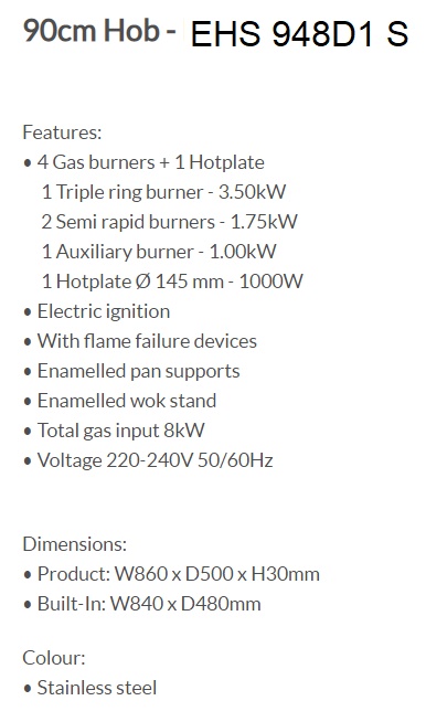 EHS 948D1 S Spec