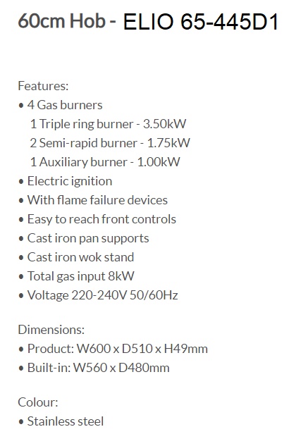 ELIO 65-445D1 Spec