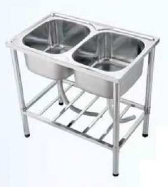 COSTA BEN-8050 Two Bowls Freestanding Kitchen Sink With Shelf