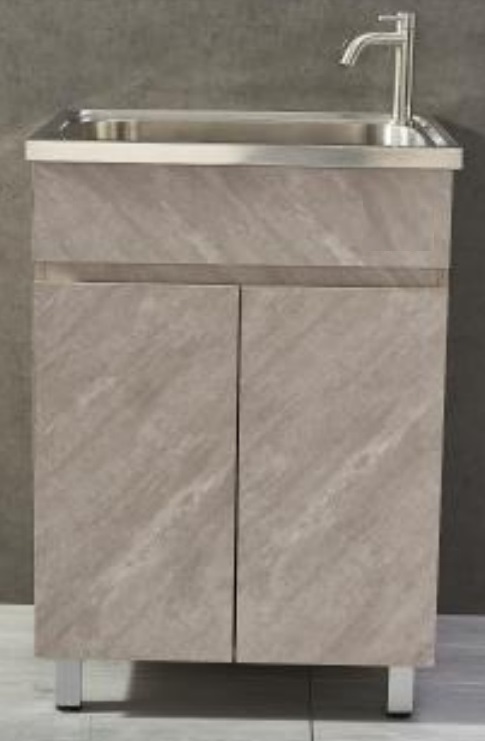 NOBEL PVC Freestanding Basin Cabinet With Stainless Steel Deep Basin CPL-682-SK