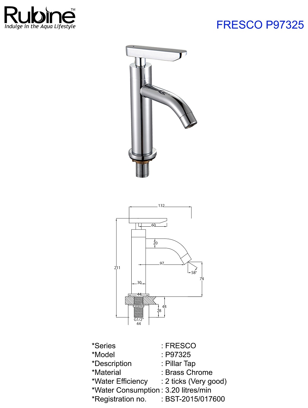 FRESCO P97325 Spec & Drawing