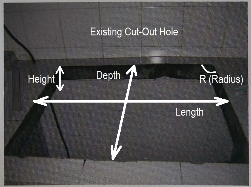 Replacement of stove - Measure Existing Cut-Out
