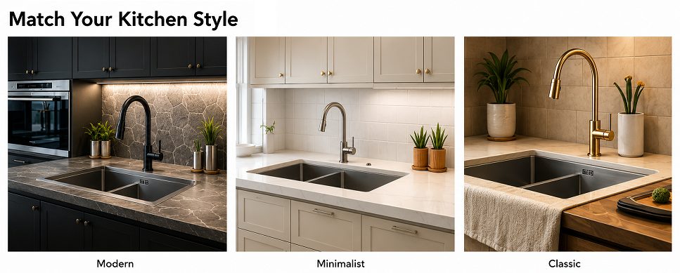 Match your kitchen sink with your kitchen style
